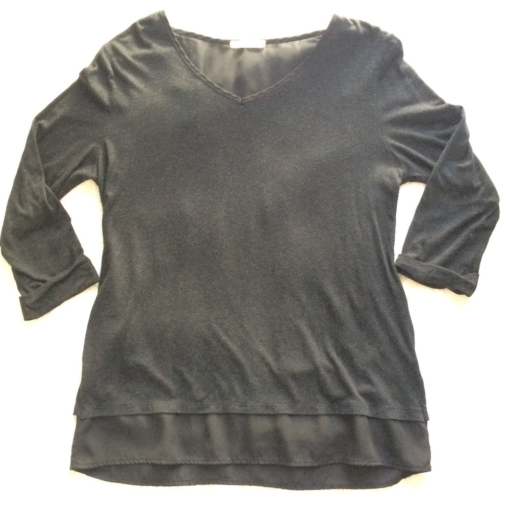 Le Lis Double Layer Dark Grey Top Medium